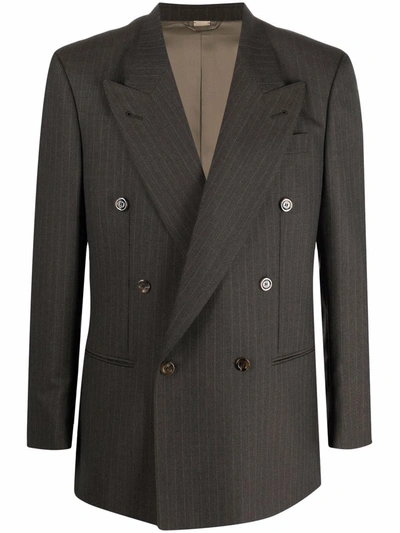 Gucci Pinstripe Wool Blazer In Braun