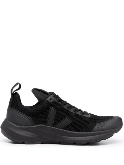 Rick Owens X Veja Runner Style V-knit Low-top Sneakers In Schwarz