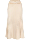 Simkhai Arabella Compact Ribbed-knit Skirt In Nude