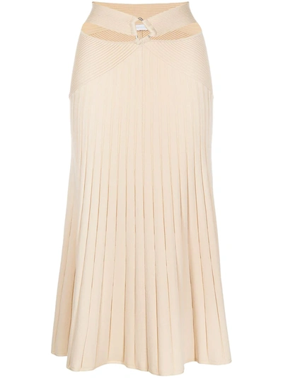 Jonathan Simkhai Arabella Compact Ribbed-knit Skirt In Almond