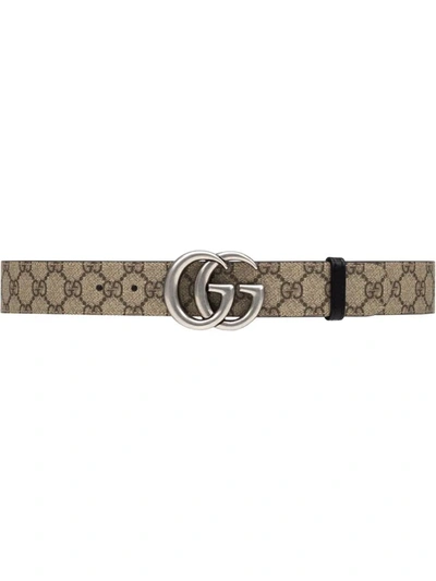 Gucci Gg Marmont Reversible Belt In Beige