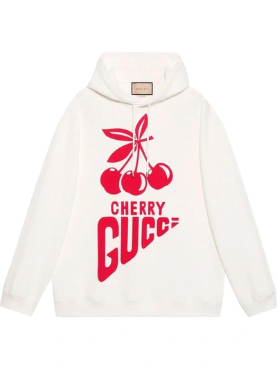 Gucci Logo-print Cotton Hoodie In Ivory ModeSens