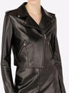 Dolce & Gabbana Leather Biker Jacket With Tab Details In Black