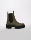 Maje Chelsea Boots With Platform Sole In Khaki