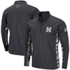 Colosseum Charcoal Nebraska Huskers Oht Military Appreciation Digital Camo Lightweight Quarter-zip P In Charcoal