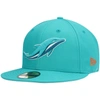 New Era Men's Aqua Miami Dolphins Omaha Elemental 59fifty Fitted Hat In Aqua