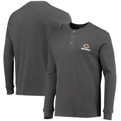 Dunbrooke Men's  Heathered Gray Chicago Bears Logo Maverick Thermal Henley Long Sleeve T-shirt