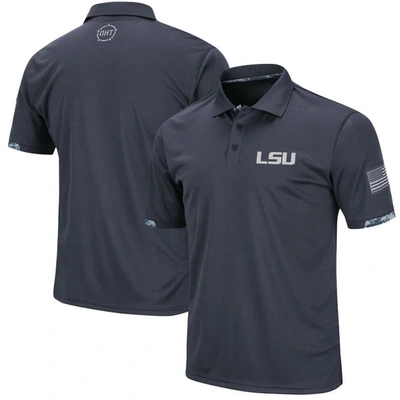 Colosseum Men's Big And Tall Charcoal Lsu Tigers Oht Military-inspired Appreciation Digital Camo Polo Shirt