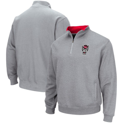 Colosseum Men's Heather Gray Nc State Wolfpack Tortugas Team Logo Quarter-zip Jacket In Heathered Gray