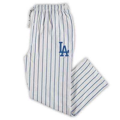 Concepts Sport Men's White, Royal Los Angeles Dodgers Big And Tall Pinstripe Sleep Pants In White,royal