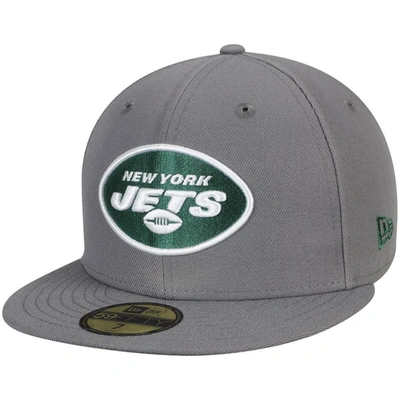 New Era Men's Graphite New York Jets Storm 59fifty Fitted Hat