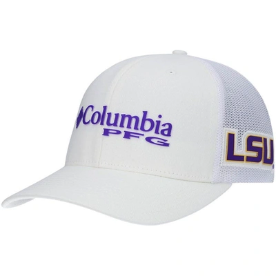 Columbia Lsu Tigers Pfg Trucker Cap In White