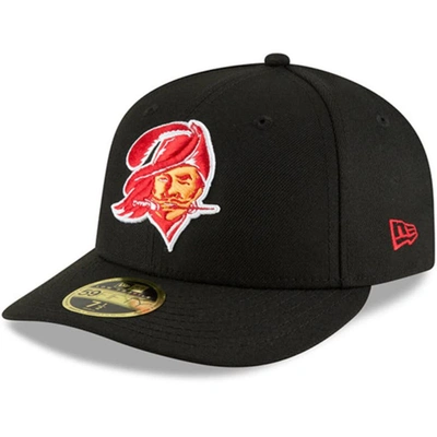 New Era Men's Black Tampa Bay Buccaneers Omaha Throwback Low Profile 59fifty Fitted Hat