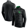 Fanatics Men's Black Oregon Ducks Depth Chart Camo Jacquard Quarter-zip Jacket In Black