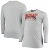 FANATICS FANATICS BRANDED HEATHERED GRAY CLEVELAND BROWNS BIG & TALL PRACTICE LONG SLEEVE T-SHIRT