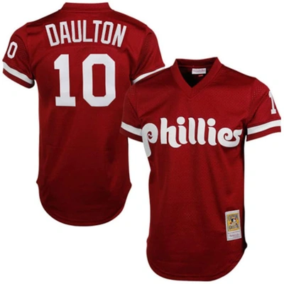Mitchell & Ness Darren Daulton Red Philadelphia Phillies Cooperstown Mesh Batting Practice Jersey In Scarlet