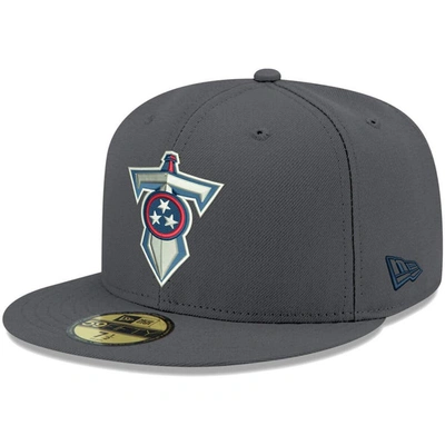 NEW ERA NEW ERA GRAPHITE TENNESSEE TITANS ALTERNATE LOGO STORM II 59FIFTY FITTED HAT