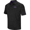 Colosseum Black Tcu Horned Frogs Down Swing Polo In Heather Black