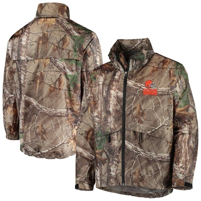 Dunbrooke Men's Realtree Camo Cleveland Browns Sportsman Waterproof Packable Full-zip Jacket