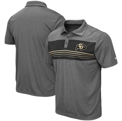 Colosseum Men's Heathered Charcoal Colorado Buffaloes Wordmark Smithers Polo In Heather Charcoal