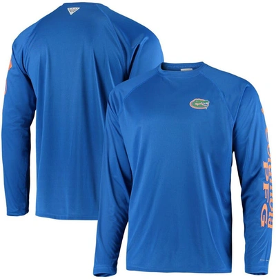 Columbia Men's Pfg Royal Florida Gators Terminal Tackle Omni-shade Long Sleeve T-shirt