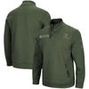Colosseum Men's Olive Virginia Cavaliers Oht Military-inspired Appreciation Digital Camo Quarter-snap Jacket In Olive