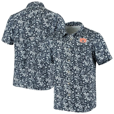 Columbia Navy Auburn Tigers Super Slack Tide Button-up Shirt