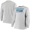 Fanatics Men's Big And Tall Heathered Gray Tennessee Titans Practice Long Sleeve T-shirt In Heather Gray