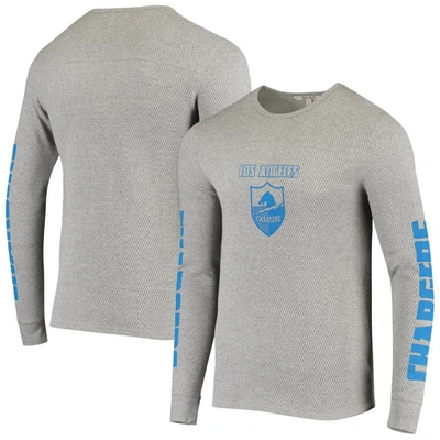 JUNK FOOD JUNK FOOD HEATHERED GRAY LOS ANGELES CHARGERS HEAVYWEIGHT THERMAL LONG SLEEVE T-SHIRT