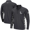 Colosseum Charcoal Ole Miss Rebels Oht Military Appreciation Digi Camo Quarter-zip Jacket In Charcoal