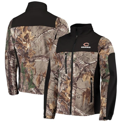 Dunbrooke Men's  Realtree Camo And Black Chicago Bears Circle Hunter Softshell Full-zip Jacket In Realtree Camo,black