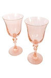 ESTELLE COLORED GLASS ESTELLE COLORED GLASS SET OF 2 REGAL GOBLETS