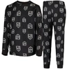 ZZDNU OUTERSTUFF YOUTH BLACK LOS ANGELES KINGS ALLOVER PRINT LONG SLEEVE T-SHIRT AND PANTS SLEEP SET