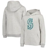 ZZDNU OUTERSTUFF YOUTH HEATHERED GRAY SEATTLE MARINERS PRIMARY TEAM LOGO PULLOVER HOODIE