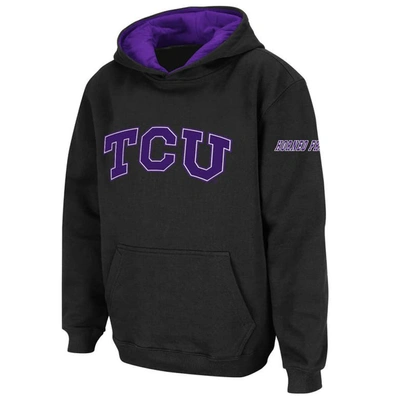 Stadium Athletic Kids' Youth  Black Tcu Horned Frogs Big Logo Pullover Hoodie