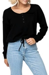 Gibsonlook Crop Henley Top In Black