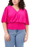 1.state Women's V-neck Smocked Waist Top In Venice Pink