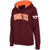 COLOSSEUM STADIUM ATHLETIC MAROON VIRGINIA TECH HOKIES ARCHED NAME FULL-ZIP HOODIE