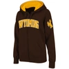 Colosseum Stadium Athletic Brown Wyoming Cowboys Arched Name Full-zip Hoodie In Brown