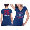 MAJESTIC MAJESTIC THREADS BEN SIMMONS ROYAL PHILADELPHIA 76ERS NAME & NUMBER TRI-BLEND V-NECK T-SHIRT