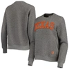 Pressbox Heathered Gray Texas Longhorns Moose Quilted Pullover Sweatshirt In Heather Gray