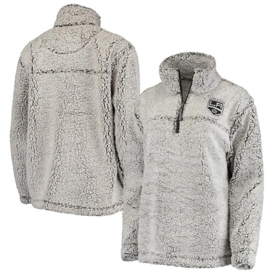 G-iii 4her By Carl Banks Women's  Gray Los Angeles Kings Sherpa Quarter-zip Pullover Jacket