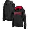 Colosseum Women's Black Ohio State Buckeyes Arched Name Full-zip Hoodie In Black