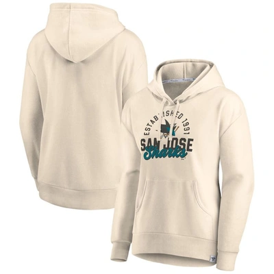 Fanatics Branded Oatmeal San Jose Sharks Carry The Puck Pullover Hoodie Sweatshirt