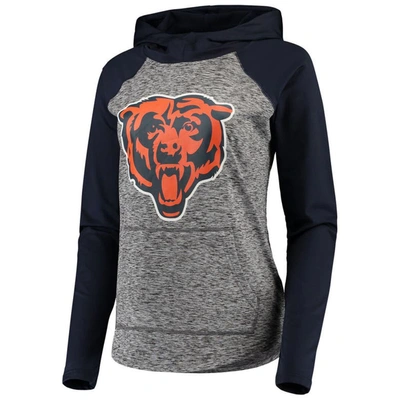 G-III 4HER BY CARL BANKS G-III 4HER BY CARL BANKS HEATHERED GRAY/NAVY CHICAGO BEARS CHAMPIONSHIP RING PULLOVER HOODIE