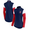 Fanatics Women's Navy, Red Cleveland Indians Authentic Fleece Quarter-zip Jacket In Navy