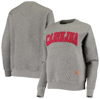 Pressbox Women's  Heathered Gray South Carolina Gamecocks Moose Applique Quilted Pullover Sweatshirt In Heather Gray