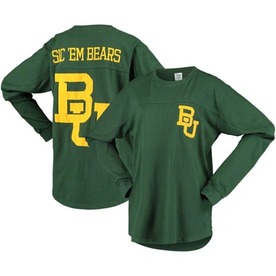 Pressbox Women's Green Baylor Bears Big Shirt Oversized Long Sleeve T-shirt