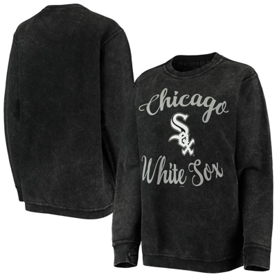 G-iii 4her By Carl Banks Black Chicago White Sox Script Comfy Cord Pullover Sweatshirt