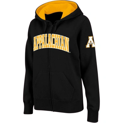 Colosseum Women's Stadium Athletic Black Appalachian State Mountaineers Arched Name Full-zip Hoodie
